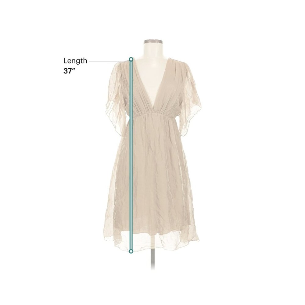 Aquarius (by Scandal Italy) Women's Silk Cocktail Dress In Mocha/Tan - One Size - Picture 8 of 10